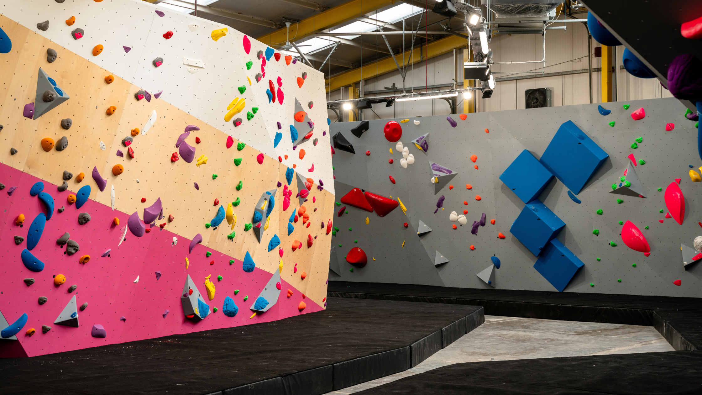 The centre features holds by brands like X Cult, Squadra, Supr and Core Climbing